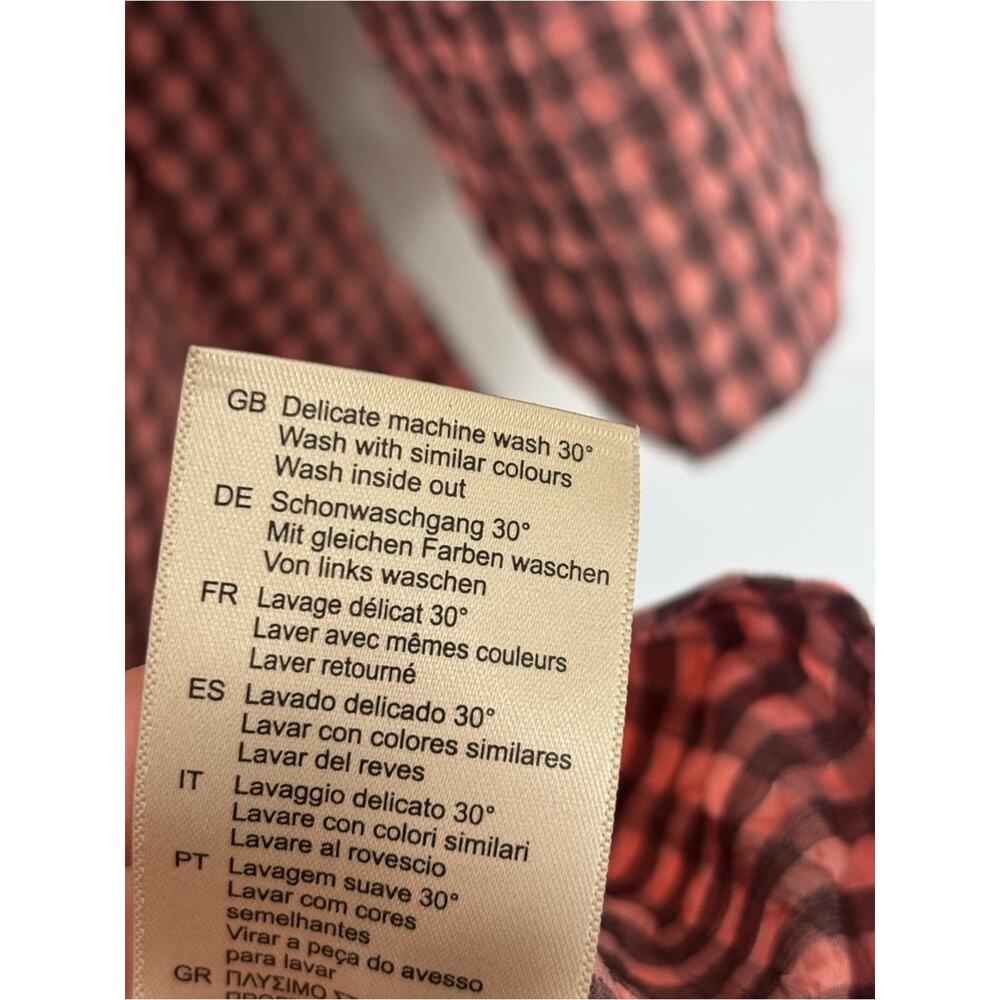 Scotch & Soda Smocked Seersucker Gingham Cottagecore Midi Dress - Size M - Picture 9 of 9
